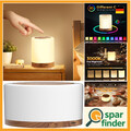 LED Nachttischlampe Holz - Farbwechsel & Dimmbar mit USB-Ladefunktion