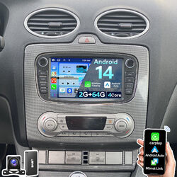 Carplay Android14 DAB+ Für Ford Focus II Mk2 Mondeo C/S-MAX Autoradio GPS 2+64GB