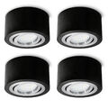 Flacher Aufbauspot Alu schwarz schwenkbar rund mit LED Modul 5W neutralweiß 230V