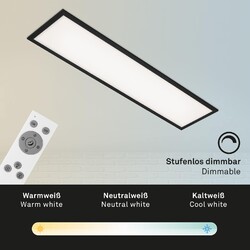Deckenleuchte Briloner LED Panel schwarz Farbsteuerung CCT Deckenlampe 100cm