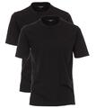 Casamoda T-Shirt Doppelpack Schwarz Kurzarm Normal Rundhals 100% Baumwolle