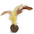 Natural Catnip Mint  Ball  Feather Treat Ball   Scratcher Ball B3F9