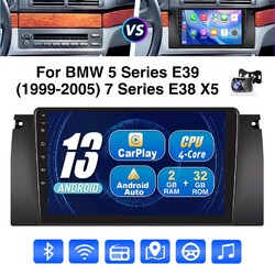 9" Android 13 2+32G Carplay Autoradio GPS RDS WIFI Kamera Für BMW E39 5er E53 X5
