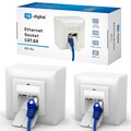 2x NetzwerkDose Cat 6a Datendose Kombidose Ethernetdose 500MHz 2X RJ45 LAN Port
