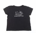 Primark Damen-T-Shirt schwarz Baumwolle Basic Größe L runder Ausschnitt - Weihnachtshund