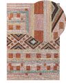 Teppich Wolle bunt/orange/rosa geometrisches Muster 140x200 cm Boho Modern Yomra