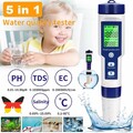 5 In 1 Digital PH Wert TDS EC Wasser Messgerät Tester Meter Aquarium Pool Prüfer