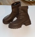 kurze Boots Plateau Stiefel braun wie neu! 38 / 39 Lederimitat
