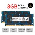 16GB 2x 8GB 4GB 2GB DDR3 PC3-10600S KVR1333D3S9/8G Laptop RAM Für Kingston DE