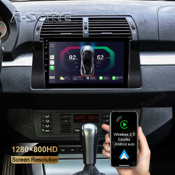 Android 14 Autoradio Navi GPS 2+32 GB 720P für BMW E39 5er 520i 525d E53 X5 E38