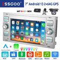 Für Ford Focus C S Max Transit Fiesta Kuga Autoradio DAB+ 64G Android 14 Carplay