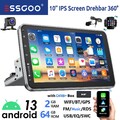 DAB+ 2+64GB Android 13 Carplay Autoradio GPS Navi 1 DIN 360° Drehbar Bildschirm