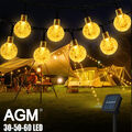 30/50/60 LED Solar Lichterkette Kugel Garten Außen Party Beleuchtung Lampe Deko