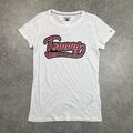 "Tommy Jeans weiß großes Logo T-Shirt Damen M Pit to Pit 15"