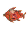 Fisch Windlicht Laterne Gartendeko Figur Dekofigur Metall 60 cm rot 204816