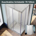 Duschabtrennung Duschkabine Schiebetür Eckeinstieg Echtglas Dusche 70-120x195cm