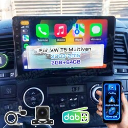 Android15 Autoradio Für VW T5 Multivan 2003-2015 Carplay GPS NAVI BT FM SWC DAB+