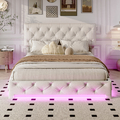 Polsterbett140x200cm Doppelbett Stauraumbett Bettkasten mit LED und Lattenrost