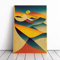 Wunderbarer Sonnenuntergang abstrakte Leinwand Wandkunst gerahmt Poster Druck Bild