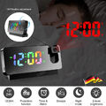 LED Wecker Digital Alarmwecker RGB mit Projektion Temperatur USB Tischuhr Snooze