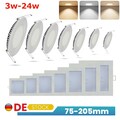 LED Panel Einbaustrahler Einbauleuchte Deckenleuchte flach rund eckig ultraslim