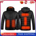 Elektrisch beheizte Kapuzenjacke 9 Bereiche USB winddicht warm Herren Thermomantel (S) #