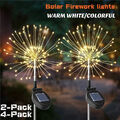 2/4×150LED Solarleuchte Feuerwerk Licht Lichterkette Außen LED Solarlampe Garten