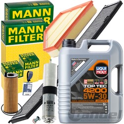 MANN FILTER INSPEKTIONSPAKET+1x5L LIQUI ÖL 5W30 passend für BMW 3er E90 X1 E84