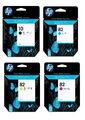 Original HP 10 schwarz + 82 dreifarbiger Tintenstrahl 4er-Pack Tintenpatronen MwSt. inkl. ohne Karton