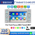 DAB Für Ford Focus Mondeo MK7 C S Max Carplay Android 14 Autoradio GPS NAVI WIFI