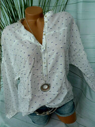 Esprit Bluse Damen Shirt Gr. 34 bis 40 weiß mit Muster Viskose (663) 