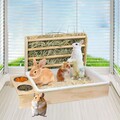 Hase Heukrippe tragbar mit Katzentoilette für Kleintiere Chinchilla Bunny