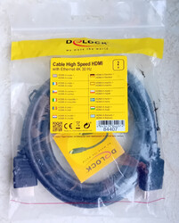 Delock Kabel High Speed HDMI mit Ethernet 4K 30 Hz 2m neu
