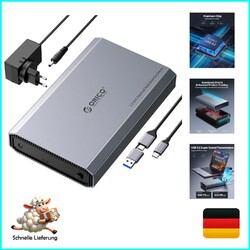 Aluminium Festplattengehäuse 3,5 Zoll USB C 3.2 6Gbps Externes HDD Gehäuse fü...