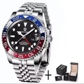 Pagani Design PD1662 Automatik GMT Master Pepsi  Armbanduhr Glasboden Uhr NEU