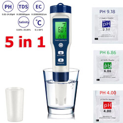 5in1 PH Wert Wasser Messgerät Digital Messer Tester Aquarium Pool Prüfer pH0-14
