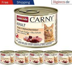 Animonda Cat Carny Adult Pute & Hühnchenleber | 6 x 200g Katzenfutter