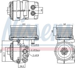 NISSENS Ölkühler, Motoröl 91327 für FORD JAGUAR LAND ROVER