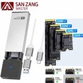 M.2 NVMe SATA NGFF Adapter Externes SSD Gehäuse Case M/M+B Key USB-C 3.2 Silber
