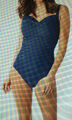 Damen Badeanzug Slim Gr XL   in blau dunkelblau Einteiler Bademode