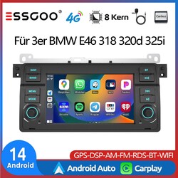 7" 8-Kern Autoradio Android14 Für BMW 3er E46 M3 Rover 75 MGZT 128G Navi Carplay
