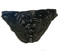 Weicher elastischer Satin Slip schwarz Glanz glänzend Gr 42 Damen