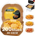 Backpapier für Heißluftfritteuse, 200 Stück Airfryer Backpapier 20-24 CM, An