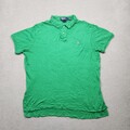 Polo Ralph Lauren Herren Poloshirt Polohemd Gr. L Grün Custom Fit Baumwolle Logo
