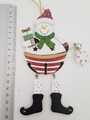 Holzanhänger Weihnachten Holz Dekoration Schneemann Winter Anhänger Weiß