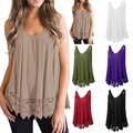 Häkeln Blusenshirt Tanktop Sommer Ärmellos Tshirt T-Shirts Oberteil für Damenは