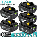4x  Akku 18V 8Ah für Makita BL1860B Led Anzeige 197422-4 BL1850B BL1830