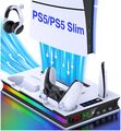 PS5 Controller Ladestation Mit Lüfter Standfuß für PS5 Slim/PS5 Disc & Digital