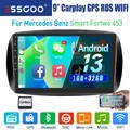 1+32G Carplay Für Mercedes Benz Smart Forfour Fortwo 453 9" Autoradio GPS Nav BT