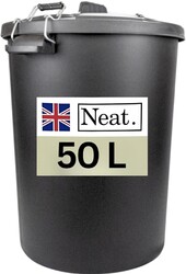 2 x 50 Liter Schwerlast Kunststoff Mülleimer Abfalleimer Verschlussdeckel 50L